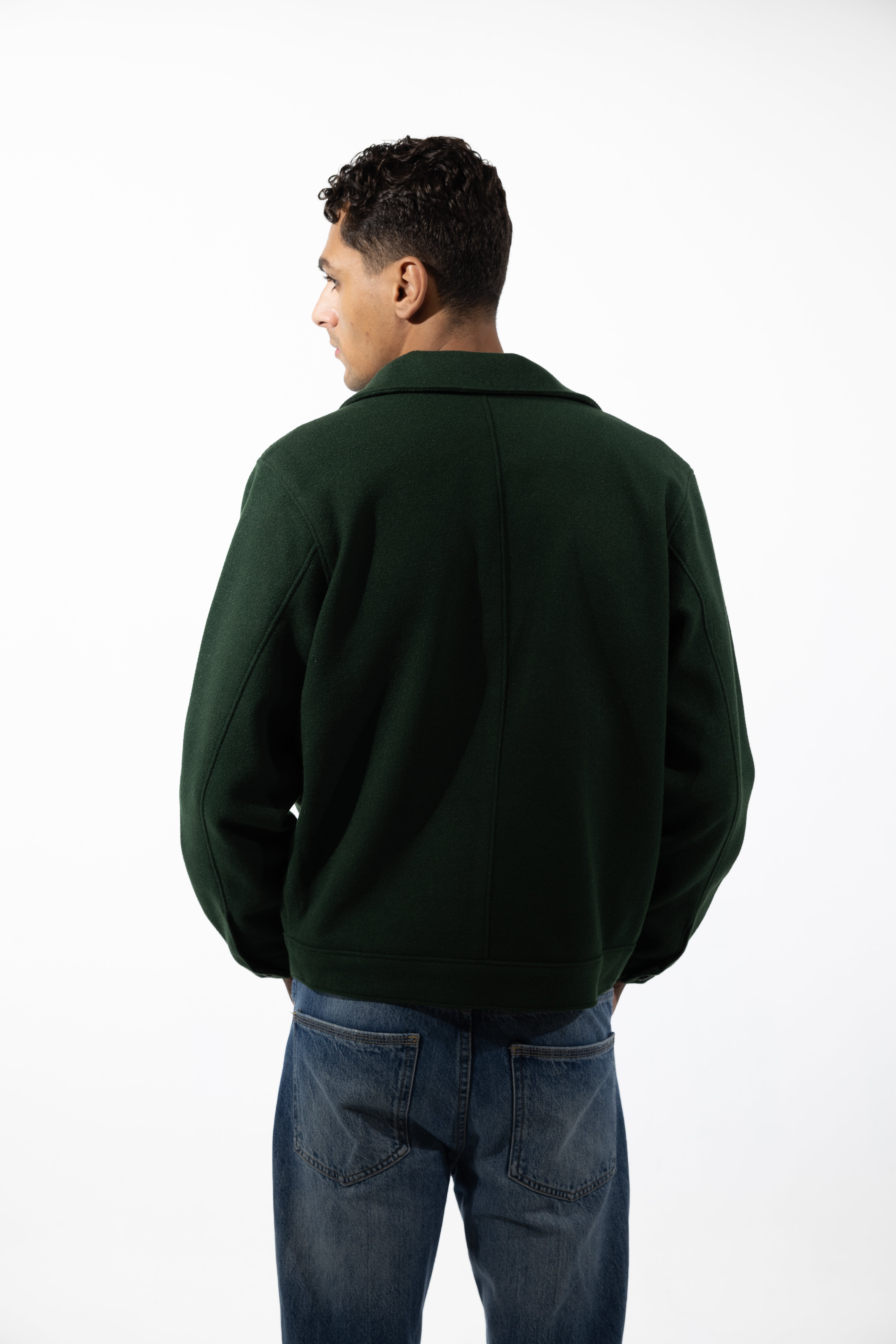 Zip Up Wool Blend Jacket