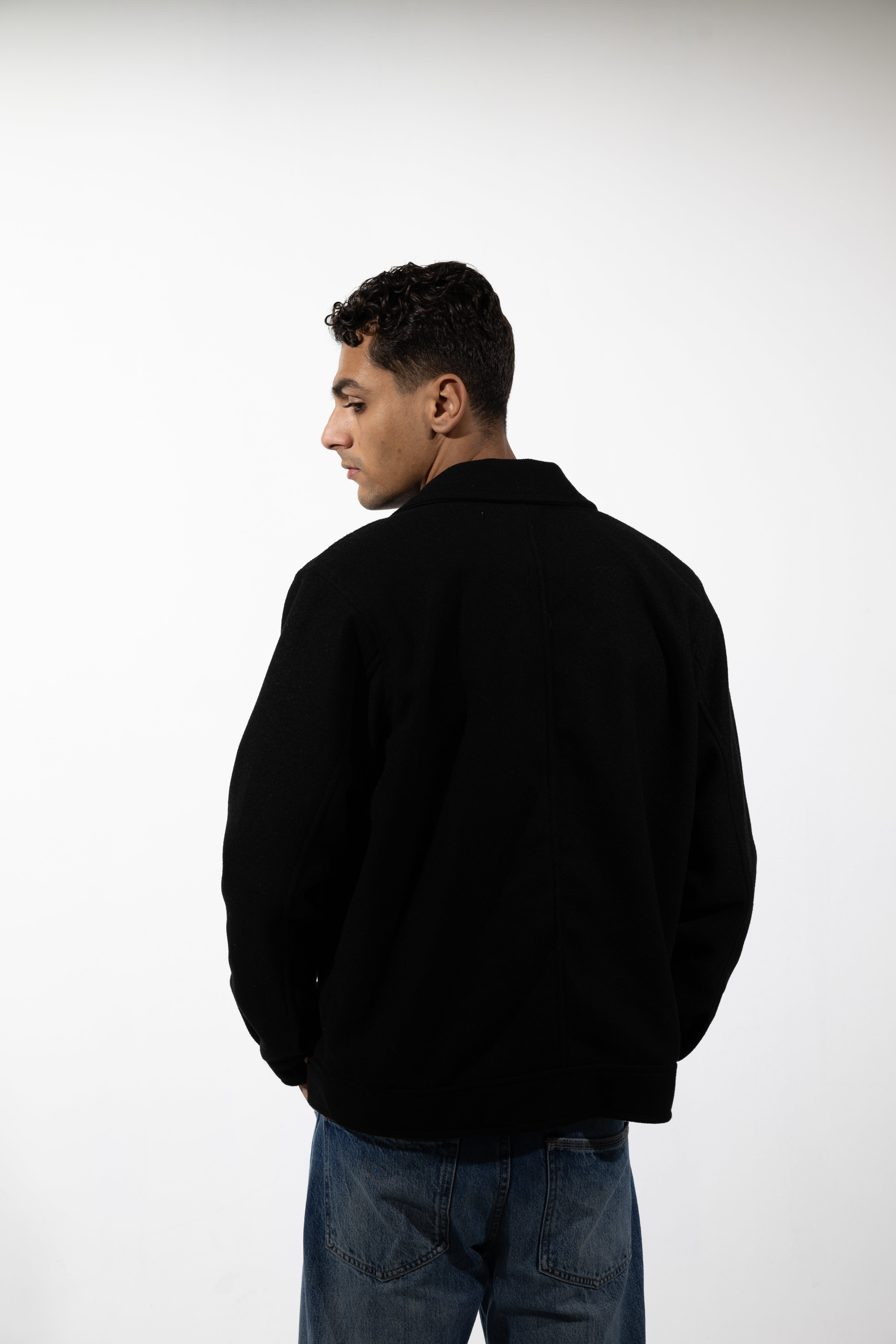 Zip Up Wool Blend Jacket